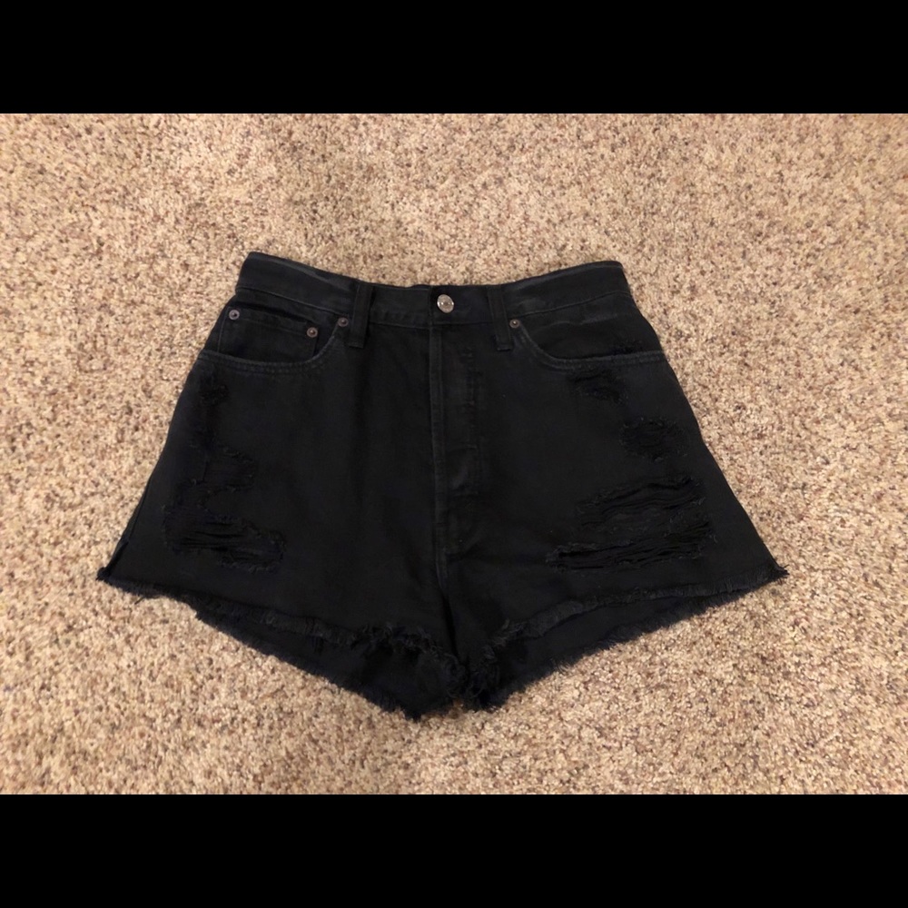 Black jean shorts